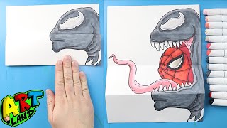 How to Draw a Venom Spiderman Surprise Fold [upl. by Nerraw]