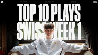 Top 10 Plays from Swiss Stage Week 1  Worlds 2024 [upl. by Einyaj]