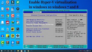 how to enable virtualization in windows 7 10  Enable HyperV In Bios [upl. by Nedloh]