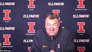 Spring football update Illini coach Bret Bielema press conference [upl. by Retxed300]