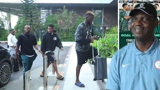 Super Eagles arrive for Libya clash  Eguavoen on selection Osimhen and coaches beef [upl. by Aremihc]