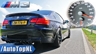 BMW M3 E92 STRAIGHT PIPED SOUND amp 300kmh ACCELERATION by AutoTopNL [upl. by Nirat]