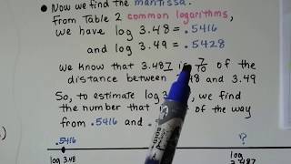 Algebra II 126a Find Common Logarithms using Table and Linear Interpolation [upl. by Hew]