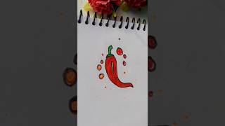 Easy drawing of Chilly 🌶 shortsfeed art drawing [upl. by Yelserp]