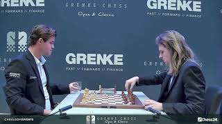 Magnus Carlsen vs Richard Rapport GRENKE Chess Classic 2024 Round 6 [upl. by Hillary61]