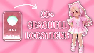 ALL SEASHELL LOCATIONS IN ROYALE HIGH Easy Guide Rh new years seashell quest roblox [upl. by Darla]