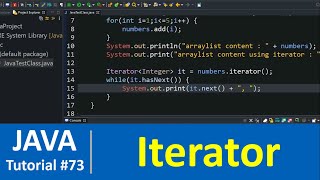 Java Tutorial 73  Java Iterator Interface with Examples [upl. by Aibsel646]