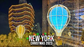 NYC Christmas Walk 2023 ✨ Hudson Yards Christmas Lights amp Vessel 2023 ✨ [upl. by Nitsew137]