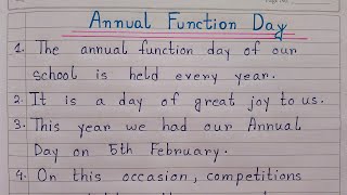 10 Lines On Annual Function Day  Paragraph Writing On Annual Function Day  Beginners English [upl. by Thgiwd35]