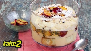 Easy Trifle Recipe with Nectarines  Woolworths [upl. by Ahsiugal]