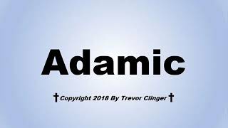 How To Pronounce Adamic [upl. by Casilda545]