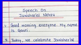 Jawaharlal Nehru Speech 10 Lines in English  Speech on Jawaharlal Nehru November 14 Speech English [upl. by Amuwkuhc]