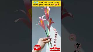 wow this flower sticks making ida is so easy 😍💐craft flower viralreels papercraft new easy fb [upl. by Lenci]