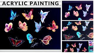 Top 10 Simple and Easy Butterfly Painting  Acrylic Painting  Beginners Painting Ideas  DIY [upl. by Mae]