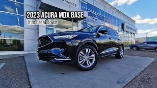 2023 Acura MDX Base  TRIM BREAKDOWN  West Side Acura in Edmonton Alberta [upl. by Bainbridge665]