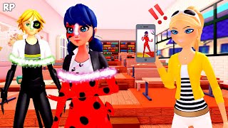 CHLOE REVEAL LADY BUG AND CAT NOIR IDENTITY NO MIRACULOUS RP  MIRACULOUS ROBLOX [upl. by Eemla975]