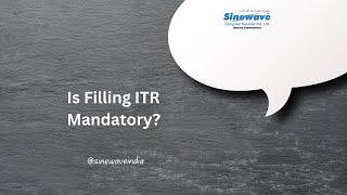 ITR Filing mandatory conditions [upl. by Laban704]