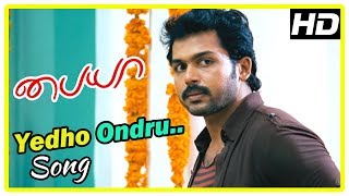 Paiya Movie Scenes  Yedho Ondru Song  Karthi leaves  Tamanna comes in search of Karthi [upl. by Kassie]