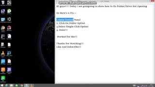 How to Fix Double Click Not Opening DriveFolder in Windows 7 amp 8 [upl. by Annawit]