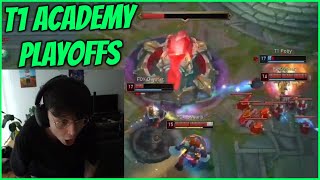 Caedrel Reacts To Crazy Ending Of T1 Academy 1st Playoffs Series [upl. by Rivard]