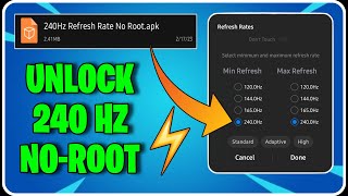 ⚡UNLOCK 240 Hz Refresh Rate on Android Without Rooting  All Devices [upl. by Lagas866]