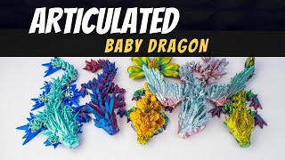 Amazing ARTICULATED 3D Print baby dragon  with Timelapse [upl. by Novah187]