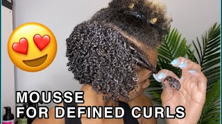 Defining My Short Natural 4A Curls Using MOUSSE  Better Than Gel [upl. by Ateuqram]