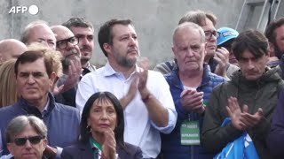 Lega la giornata a Pontida con Salvini Vannacci e Orban [upl. by Roxi]