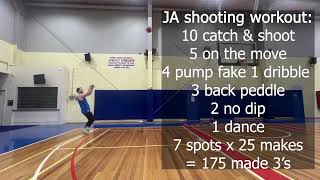 Add this to your workout for 150 3pt makes  JA shooting drill [upl. by Jackquelin]