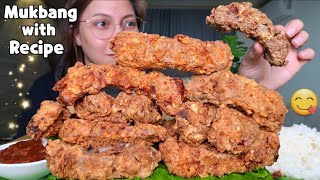 CRISPY PORK RIBS  Mukbang Philippines [upl. by Pond]