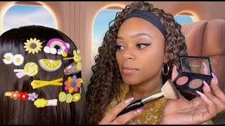 ASMR  ✈️ The Lady On The Airplane Does Your Makeup amp Hair [upl. by Asilav]