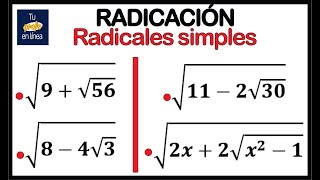 RADICACIÓN 15 De Radicales Dobles a Radicales Simples Completo [upl. by Alenson]