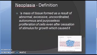 Pathology 192 b Neoplasia Cancer Tumor Carcinoma Sarcoma Definition Classification Classify [upl. by Orlosky87]