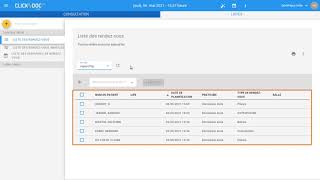 Imprimer la liste des RDV dun praticien dans CLICKDOCPRO [upl. by Yecac]