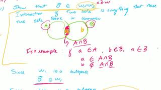 Prove that the intersection of two subspaces is a subspace [upl. by Zicarelli67]