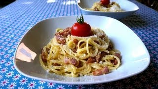 Linguine à la carbonara  Recettes de Pâtes  Galbani [upl. by Omik]