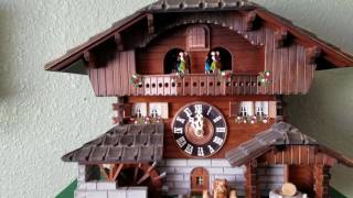 1990 Loetscher Swiss Cuckoo Clock quotThe Puppy Chaletquot Model 978 [upl. by Ivonne]