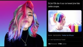 Je me fais les cheveux arcenciel a cause de twitter [upl. by Macintosh39]