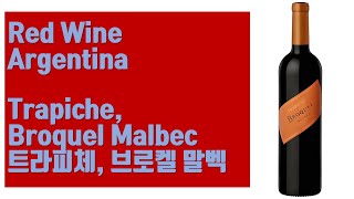 아르헨티나 레드 와인  트라피체 브로켈 말벡 Trapiche Broquel Malbec [upl. by Felten]