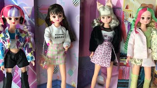 Incredible Japanese Fashion dolls Licca review and unboxing FOUR dolls LiccaChan trendy retro [upl. by Hewie]