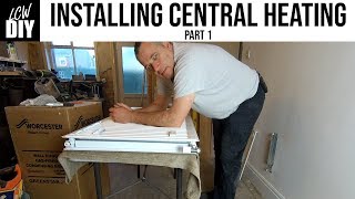 How to Install Central Heating System part 1  Hanging the first radiator DIY Vlog 10 [upl. by Jemimah]