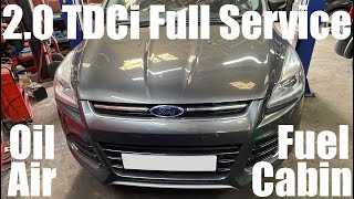 20142018 Ford KUGA 20 TDCi FULL Filter Service  Air Oil Cabin Fuel  T7MA [upl. by Howell]