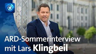 ARDSommerinterview mit Lars Klingbeil SPDVorsitzender [upl. by Forras]