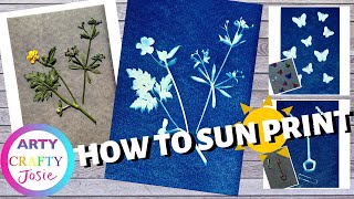 How to make a sun print using special paper  How to make a cyanotype  Easy craft [upl. by Epperson]