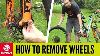 How To Remove And Replace Your Mountain Bike Wheels  MTB Maintenance [upl. by Nnednarb593]