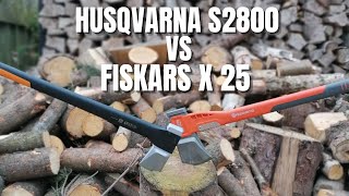 Husqvarna S2800 Vs Fiskars X 25  The Ultimate Log Splitting Battle [upl. by Leanahtan]