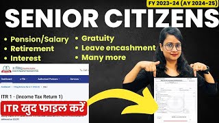 Income Tax Return filing AY 202425 for Senior citizens  How to file Income Tax Return [upl. by Berkie]