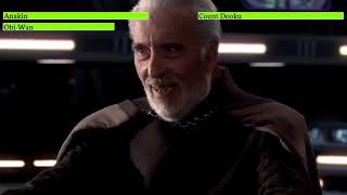 Anakin and ObiWan vs Count Dooku With Healthbars [upl. by Jed164]