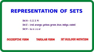 Representation of Sets Descrptive Tabular amp Set Builder Notation [upl. by Hacceber506]