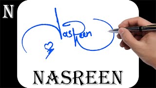 Nasreen name signature design  N signature style  How to signature your name [upl. by Odrareg]